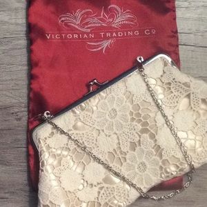 VICTORIAN Trading Co. Lace Clutch with Chain